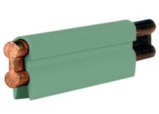 Barra conductora 8-Bar, 500 A, cobre, tapa verde en PVC, 10 pies de largo