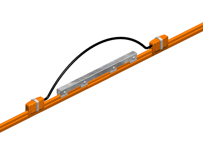 Sección de expansión 8-Bar, 90 A, acero galvanizado, tapa naranja oscuro para temperatura alta, 10 pies de largo