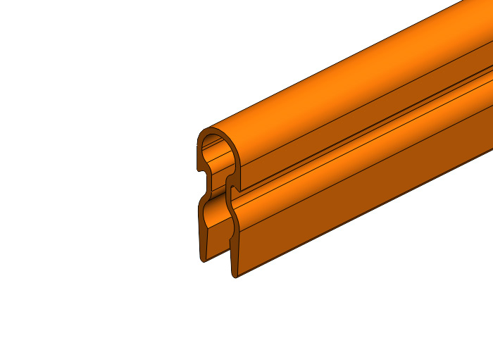 Tapa de barra conductora 8-Bar, naranja en PVC, 9 pies x 10,5 pulgadas