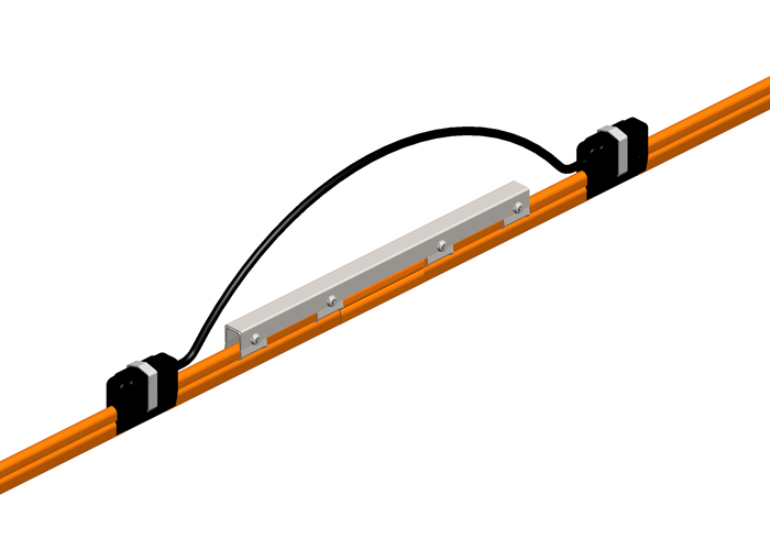 Sección de expansión 8-Bar, 250 A, cobre/estaño inoxidable, tapa naranja oscuro para temperatura alta, 10 pies de largo