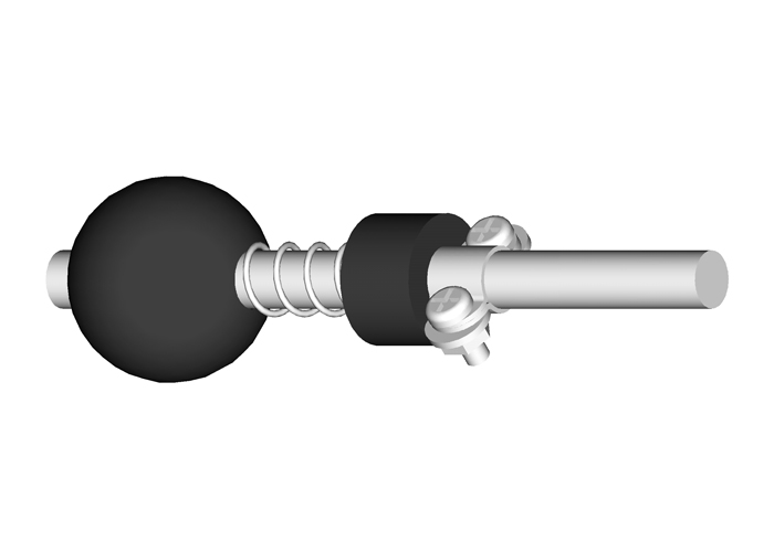 Enrollador para cables, resorte, tope esférico, redondo macizo, para cable de D.E. de 0,19