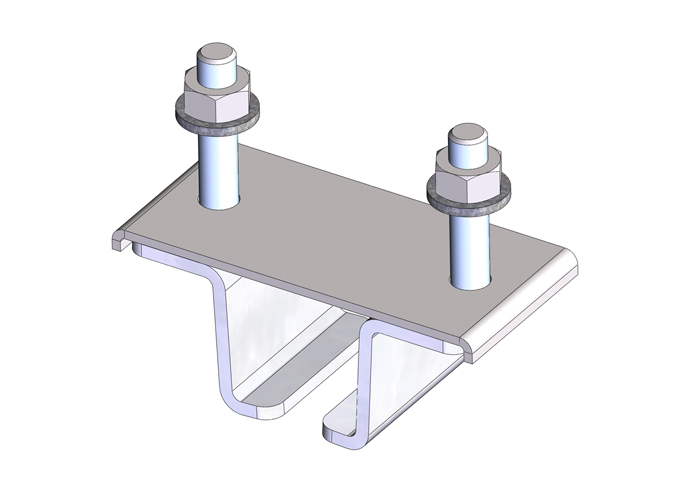 Soporte colgante para perfil de cable tipo festón para perfil C rendimiento estándar, para soportes de travesaños de hierro angulados, acero galv, estilo de abrazadera en Z