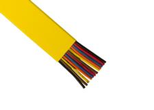 Cable plano de PVC, 16 AWG, 12 conductores, amarillo