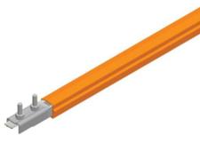 Barra conductora Safe-Lec 2 de 100 A de acero galv, tapa naranja de PVC, c/unión, 4,5 m