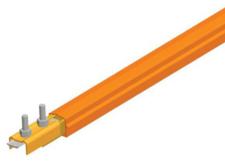 Barra conductora Safe-Lec 2 de 160 A de cobre, tapa naranja de PVC, c/unión, 4,5 m