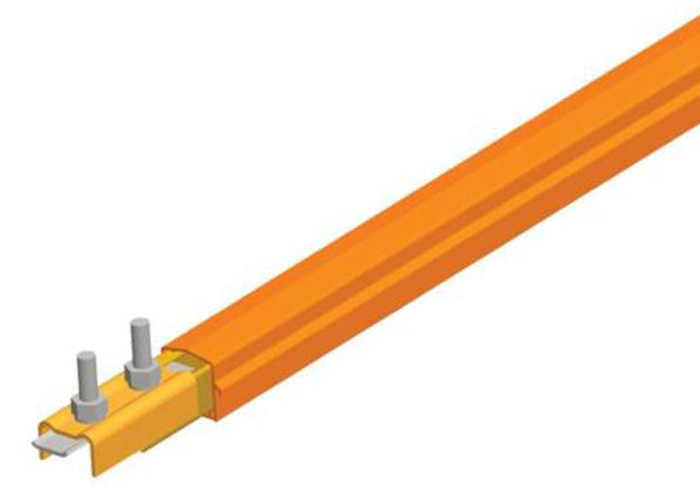 Barra conductora Safe-Lec 2 de 400A de cobre, tapa naranja de PVC, c/unión, 4,5 m