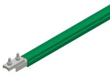 Barra conductora Safe-Lec 2 de 200 A de AL/AI, tapa verde de PVC, c/unión, 4,5 m