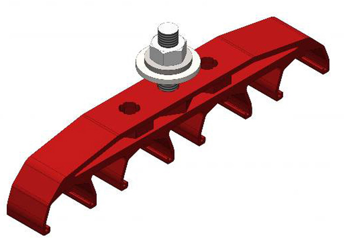 Abrazadera colgante Safe-Lec 2, 4 polo, calor moderado, policarbonato rojo