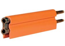 Barra conductora 8-Bar, 250 A, cobre/estaño inoxidable, tapa naranja en PVC, 10 pies de largo