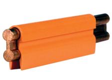 Barra conductora 8-Bar, 500 A, cobre, tapa naranja en PVC, 20 pies de largo