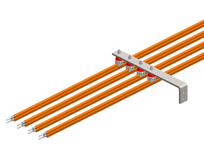 8-Bar, soporte, malla, con abrazaderas colgantes, 4 pernos laterales de acero, c/aisladores, 3 pulgadas AC, 19 pulgadas L