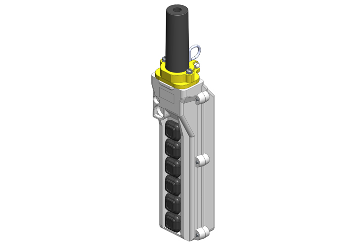 Botonera colgante serie 80, carcasa posterior profunda para 6 botones (con entrada grande)